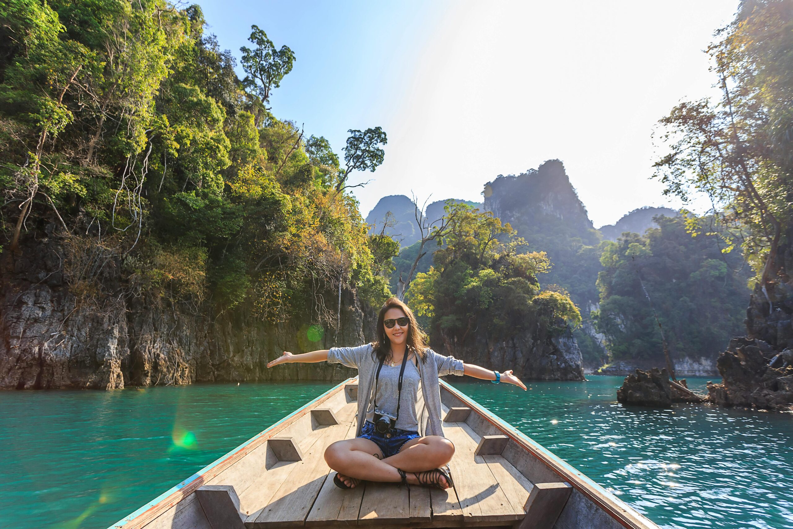 Travelers exploring a popular tourist location with cultural landmarks